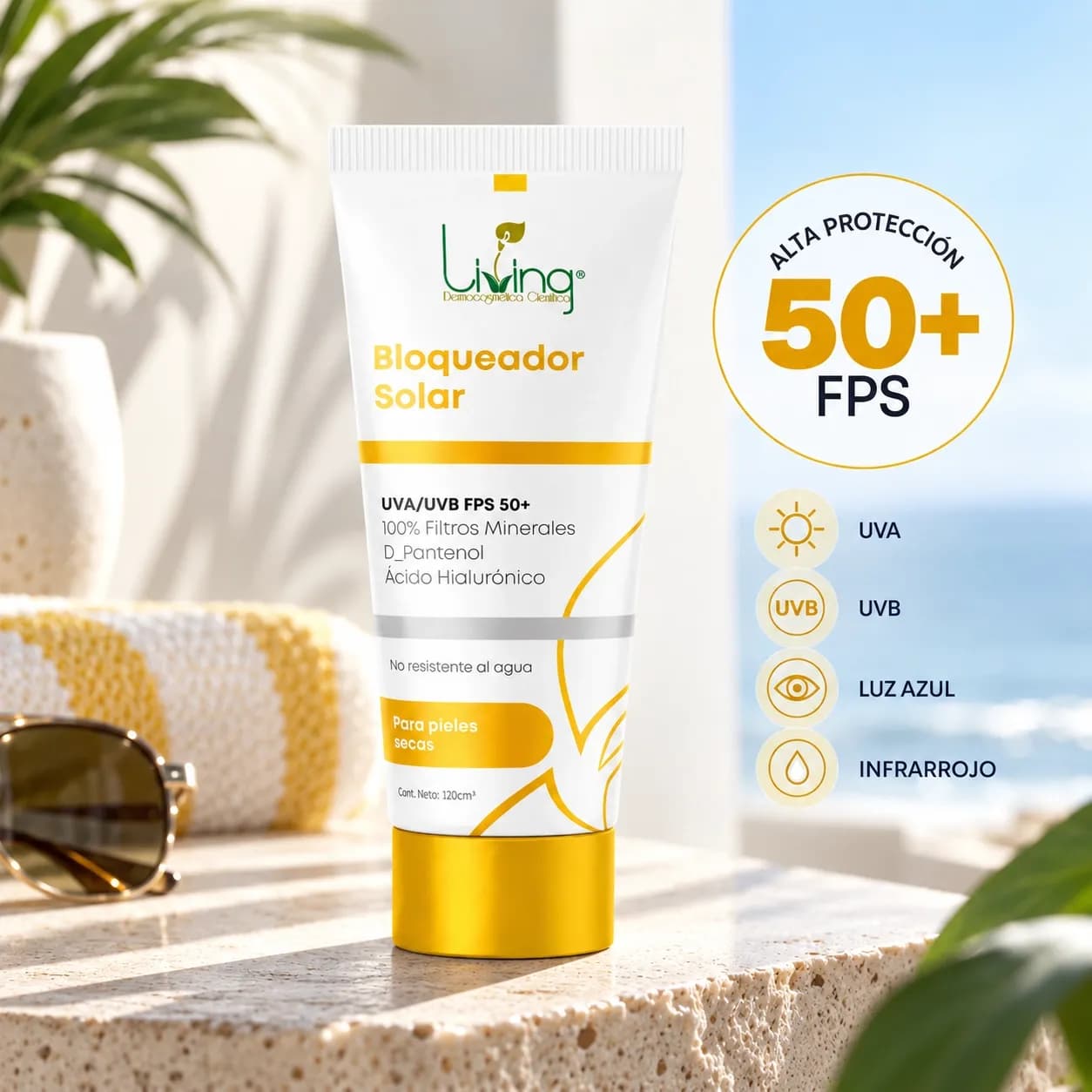 Bloqueador Solar 50fps Amarillo Banner