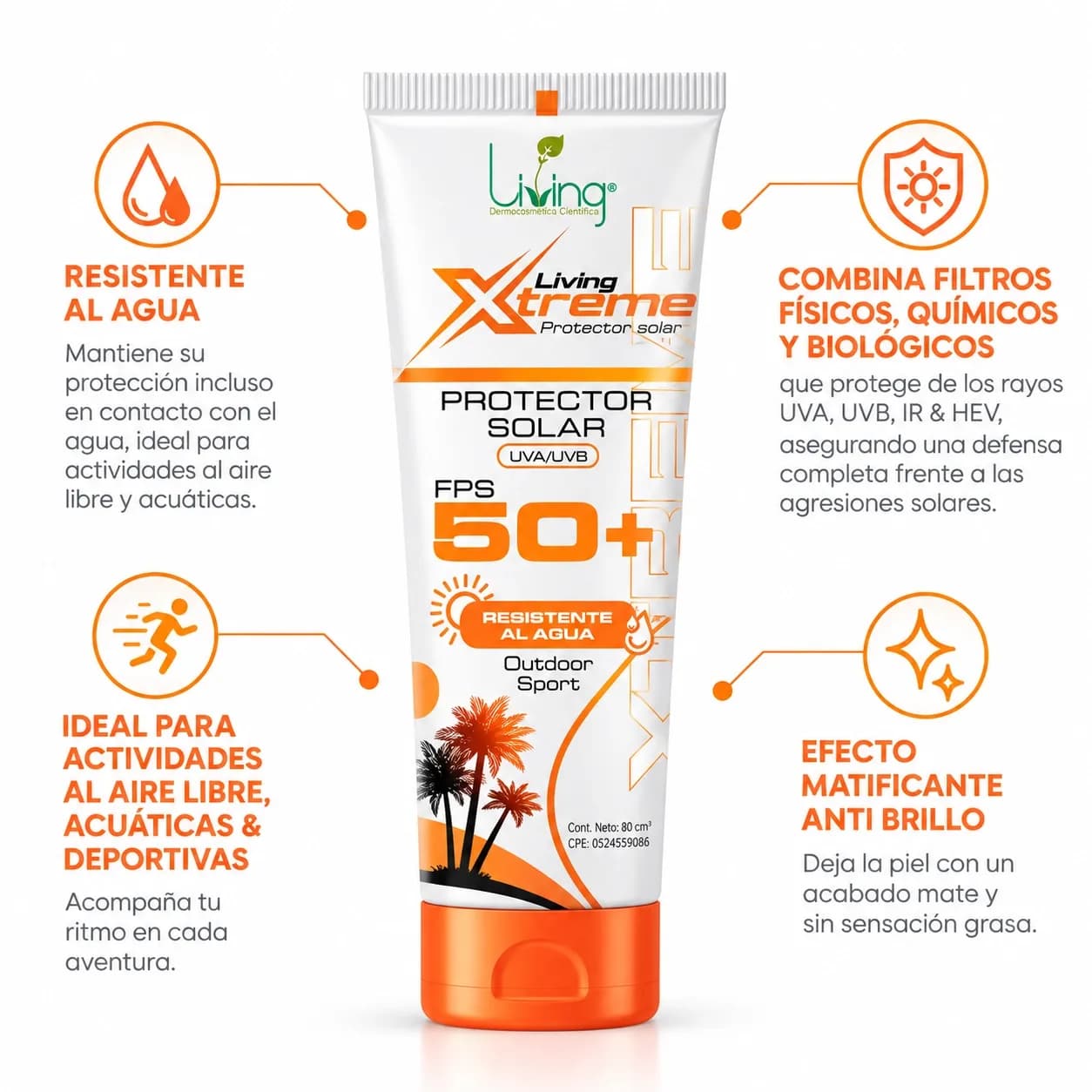 Bloqueador Solar Living Xtreme Detalles