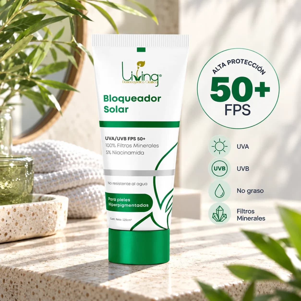 Bloqueador Solar Verde 50fps Banner