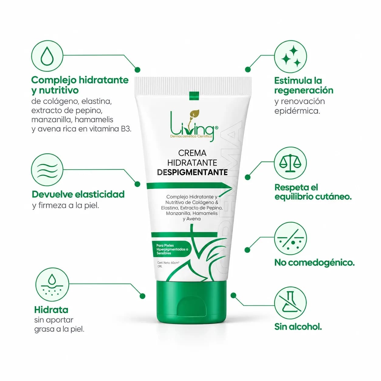 Crema Hidratante Despigmentante Detalles